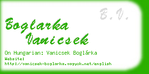 boglarka vanicsek business card